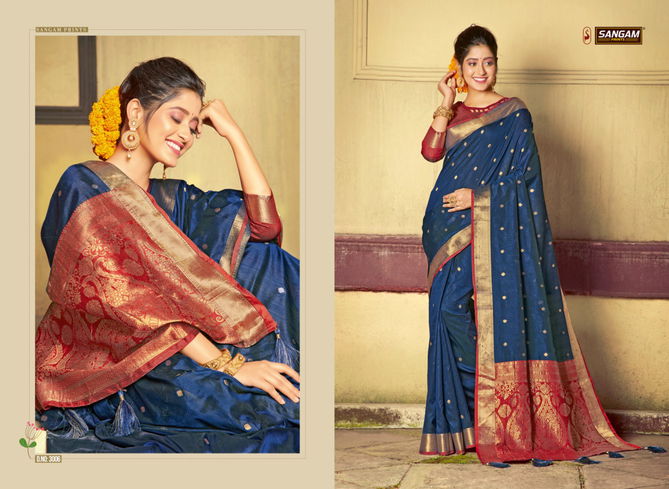 Sangam Roop Sundari Designer Festive Party Wear Handloom Silk Saree Collection